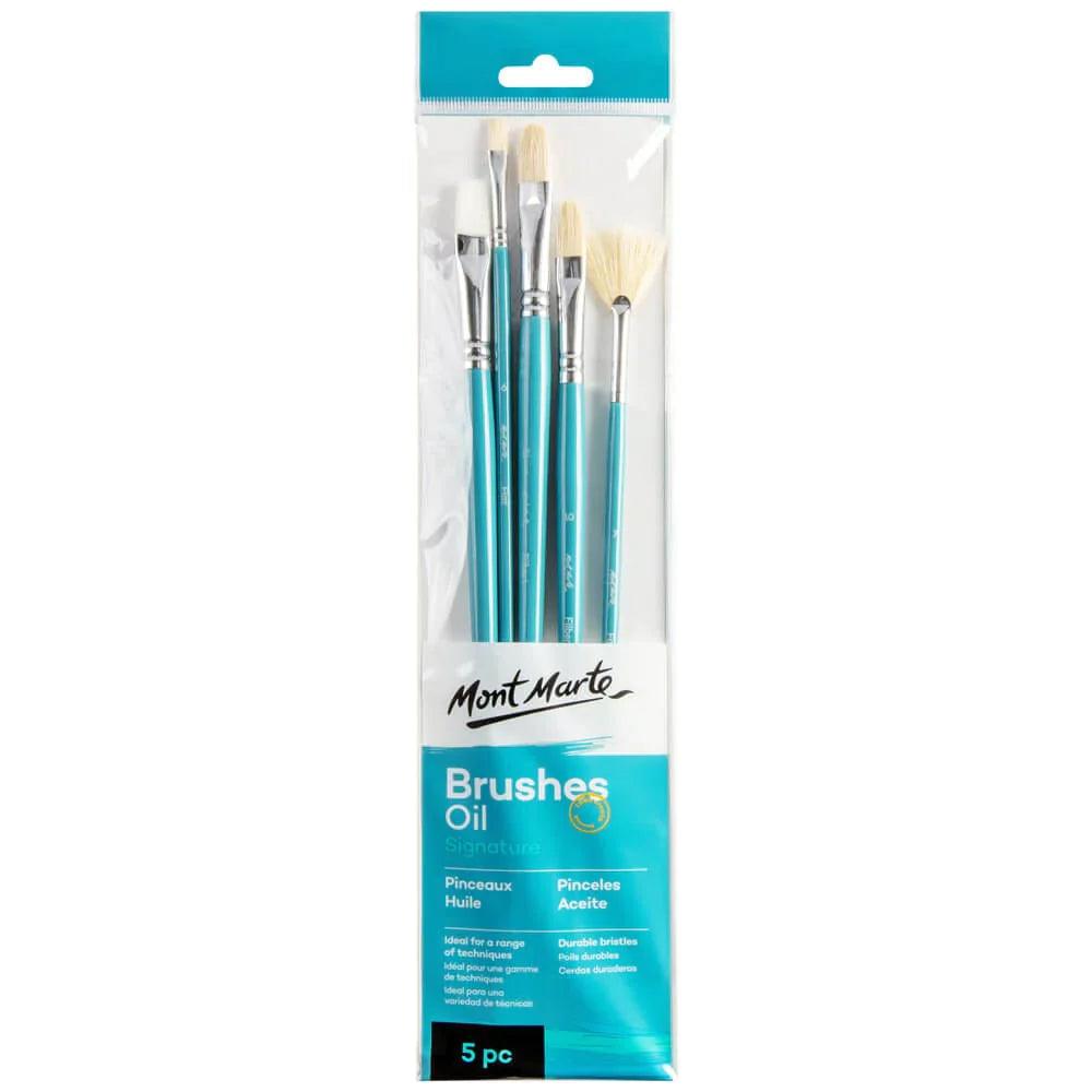 Oil Brushes Signature Range 5pc - Mont Marte - Glowish