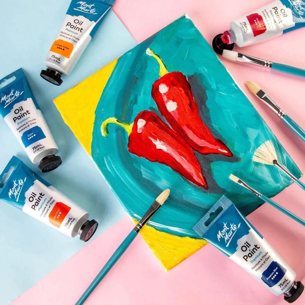 Oil Brushes Signature Range 5pc - Mont Marte - Glowish