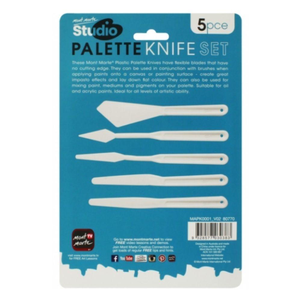 Plastic Palette Knife Set 5 pcs - Mont Marte - Glowish