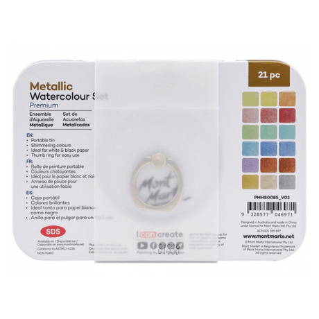 Premium Metallic Watercolour Cake Set in Tin 21pc - Glowish