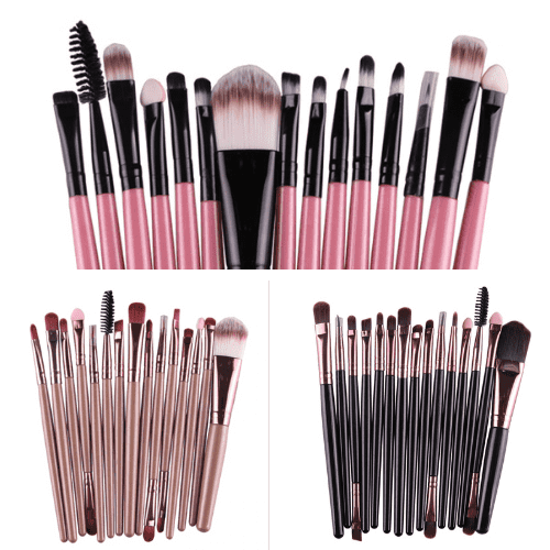 Professional 15 Pcs Cosmetic Makeup Brush *Set* Black - Glowish