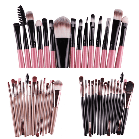 Professional 15 Pcs Cosmetic Makeup Brush *Set* Black - Glowish