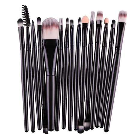 Professional 15 Pcs Cosmetic Makeup Brush *Set* Complete Black - Glowish