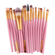 Professional 15 Pcs Cosmetic Makeup Brush Set -Gold & Pink - Glowish