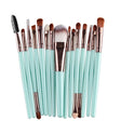 Professional 15 Pcs Cosmetic Makeup Brush Set - Rose Gold & Light Green - Glowish