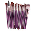 Professional 15 Pcs Cosmetic Makeup Brush Set - Rose Gold & Purple - Glowish