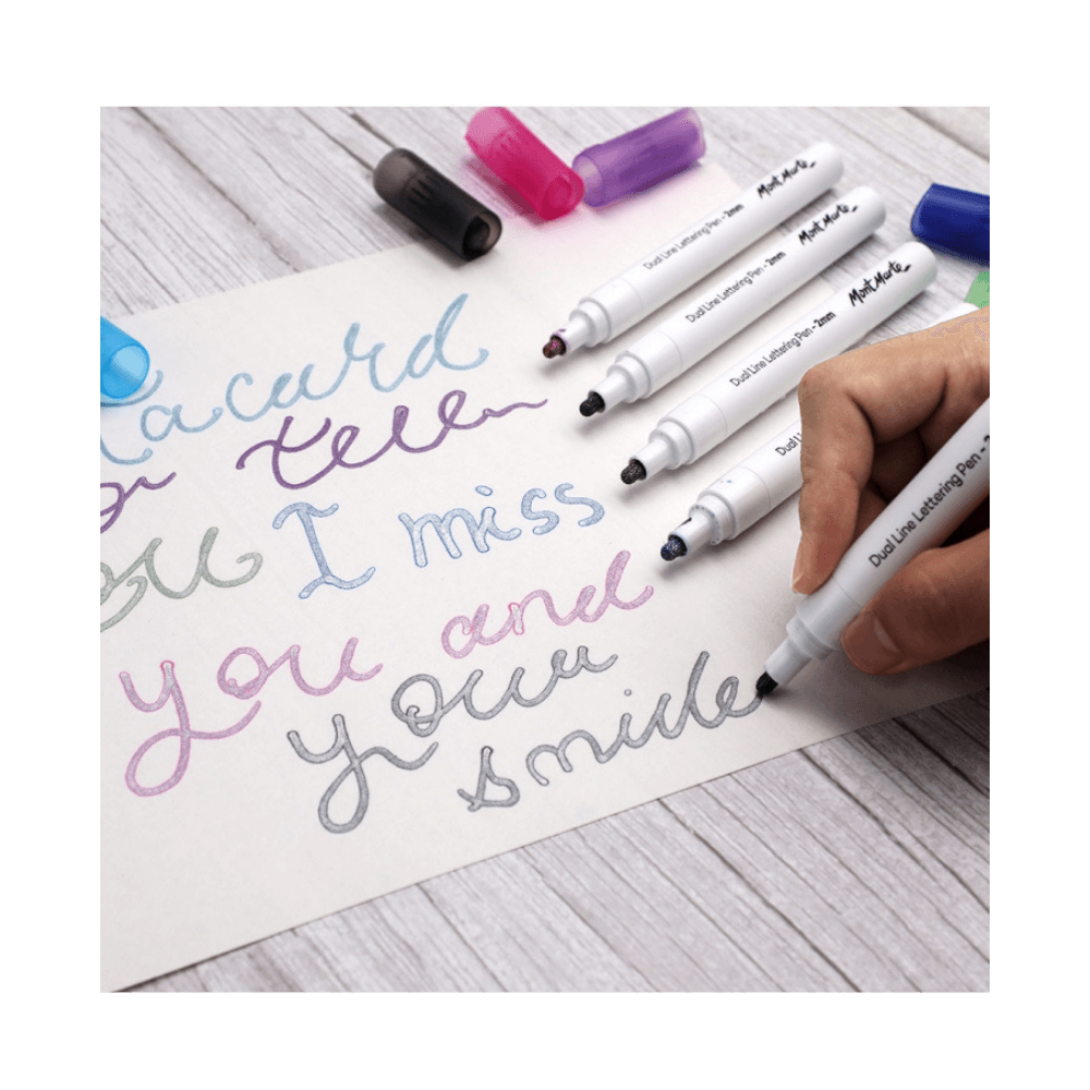 Signature Dual Line Lettering Pens 2mm (0.08in) Tip 6pc - Glowish