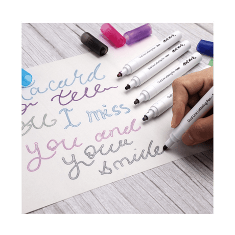 Signature Dual Line Lettering Pens 2mm (0.08in) Tip 6pc - Glowish