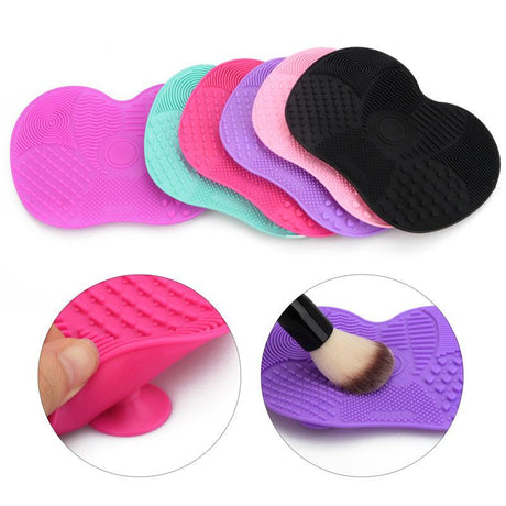 Silicone brush cleaner Pad Scrubbed Board Cosmetic Make Up Tool Light Pink - Glowish