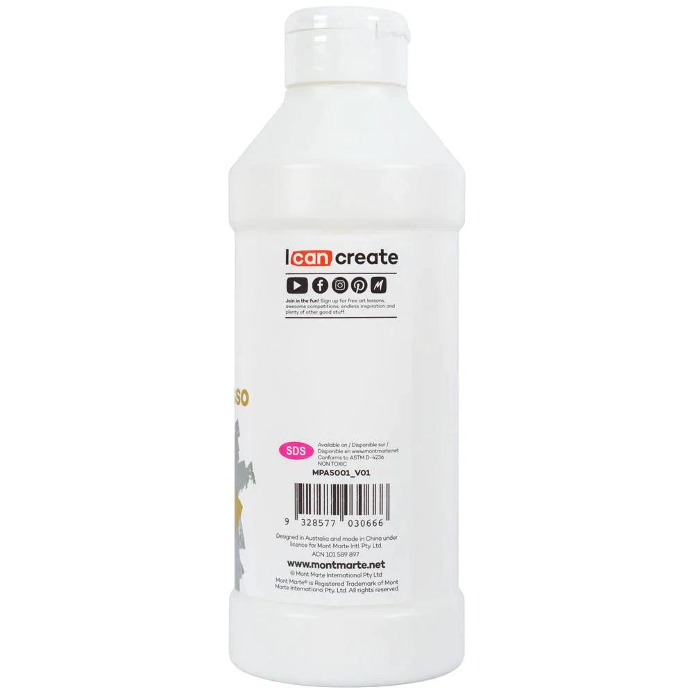 White Texture Gesso Premium 500ml (16.9oz) - Mont Marte - Glowish