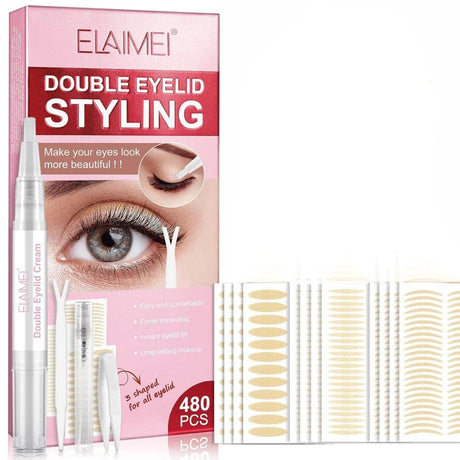 480pcs Double Eyelid strips Adhesive Stickers Light Brown - Glowish