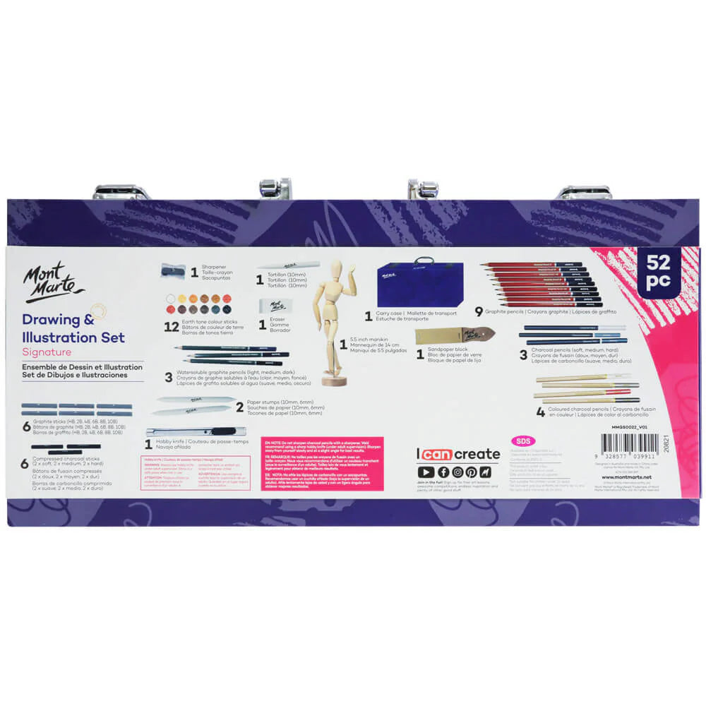 Drawing and Illustration Set Signature 52pc - Mont Marte