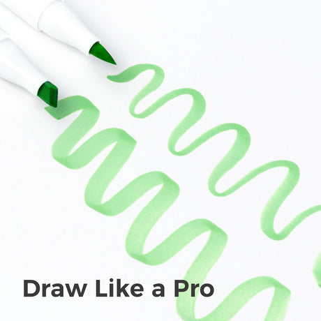 Ohuhu Honolulu 24 Basic alcohol markers brush and chisel tips