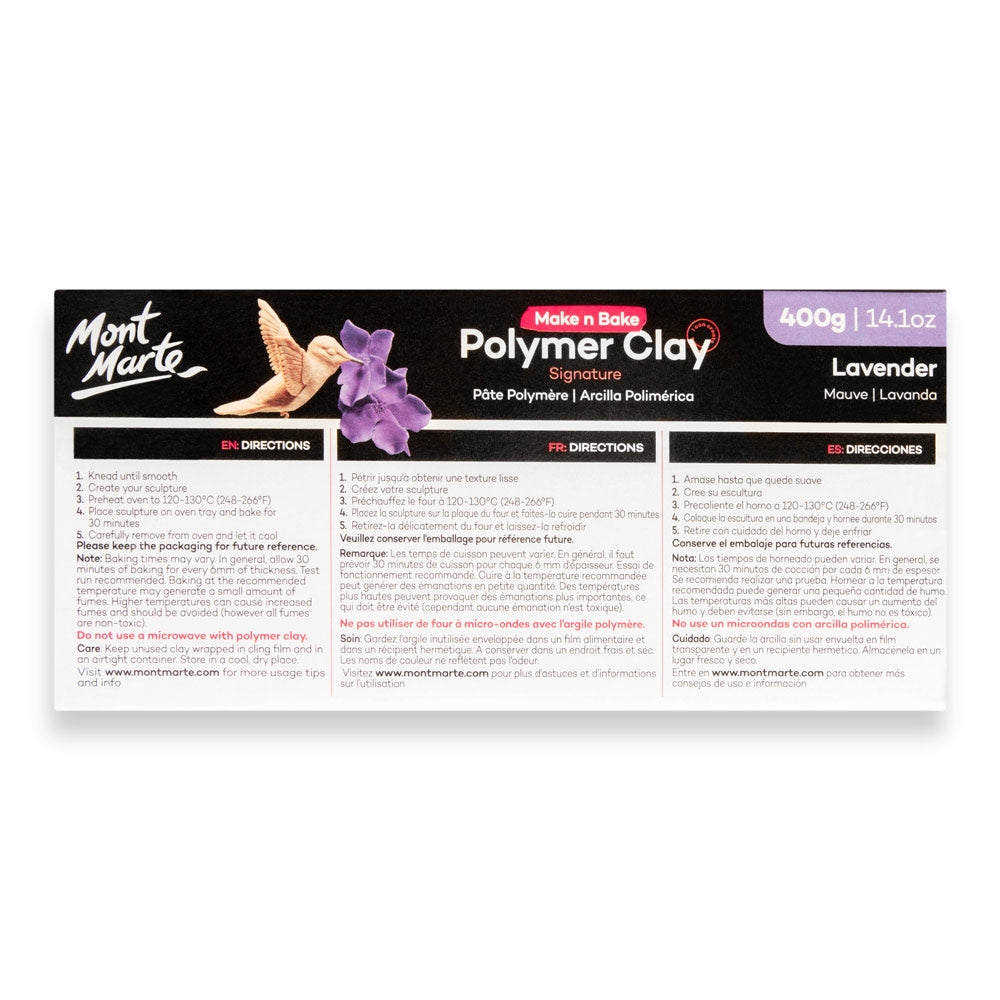 Make n Bake Polymer Clay Signature 400g Lavender - Mont Marte - Glowish
