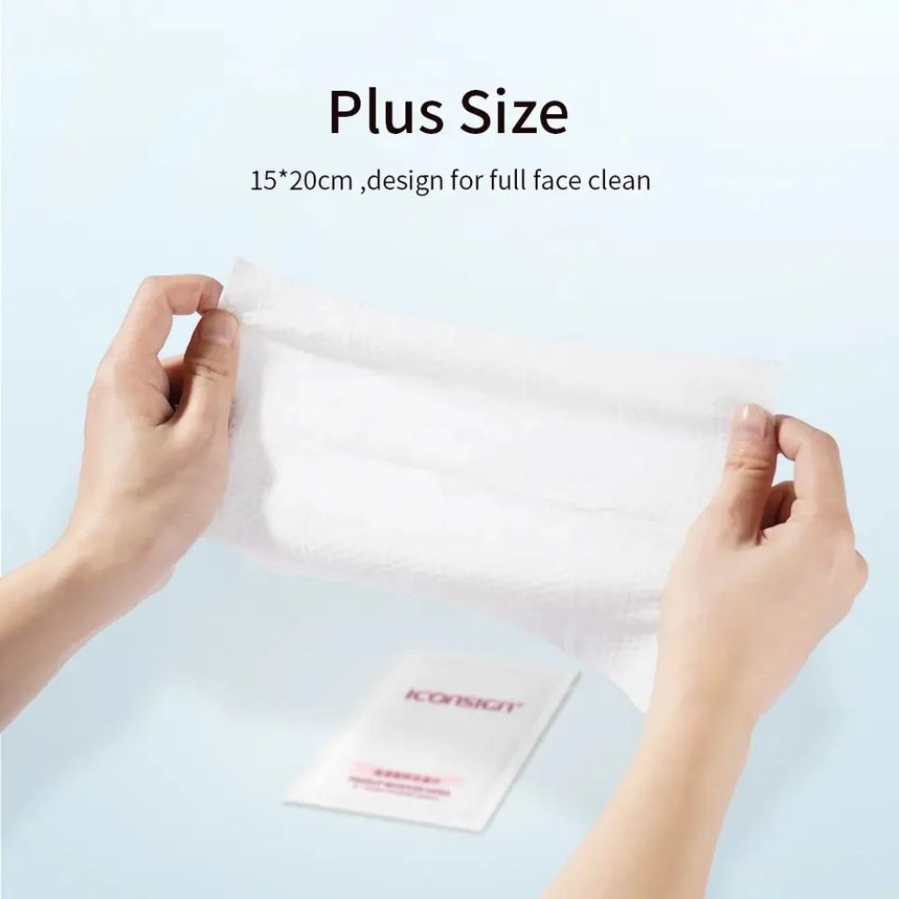 Makeup Remover Wipes 30pcs – Pure Cotton, Gentle & Travel-Friendly ICONSIGN
