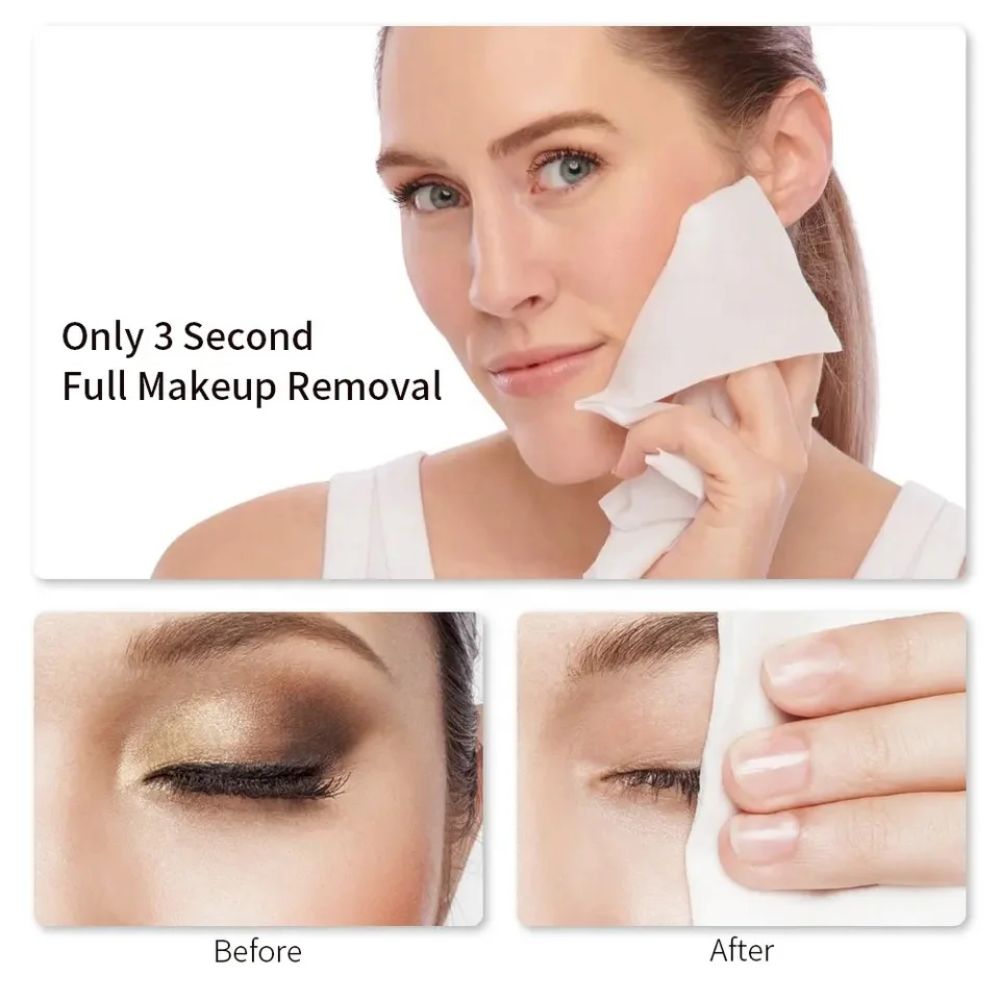 Makeup Remover Wipes 30pcs – Pure Cotton, Gentle & Travel-Friendly ICONSIGN