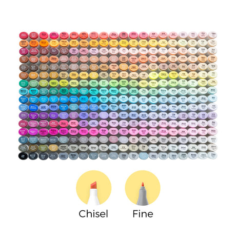 Ohuhu Oahu 320 Colors Fine and Chisel Dual Tip Alcohol Markers set