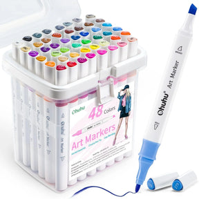 Ohuhu 48 Colours Dual Tip Alcohol Art Markers - Glowish