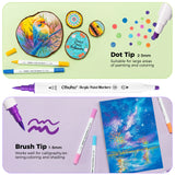 Ohuhu Acrylic Paint Markers 36 Colours, Brush & Dot Tip