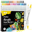 Ohuhu Acrylic Paint Markers 36 Colours, Brush & Fine Tips - Glowish