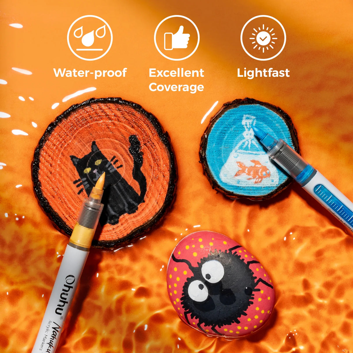 Ohuhu Acrylic Paint Pens 24 Colours