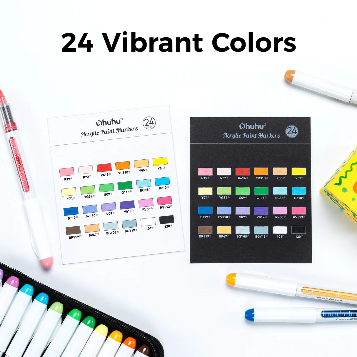 Ohuhu Acrylic Paint Pens 24 Colours