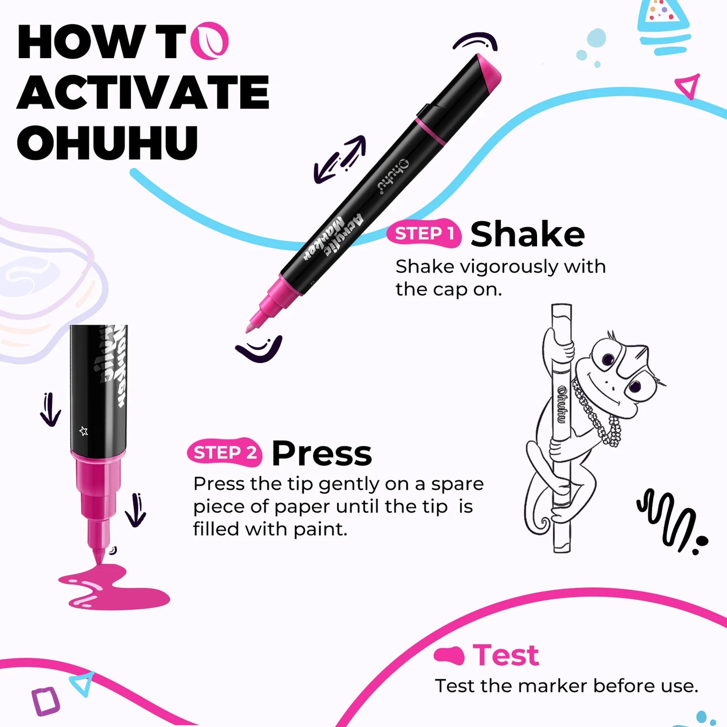 Ohuhu Acrylic Paint Pens 30 Colors Dual Tip Fine and Broad