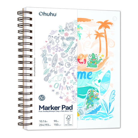 Ohuhu Marker Pad 7.6x10 Large in use with alcohol markers