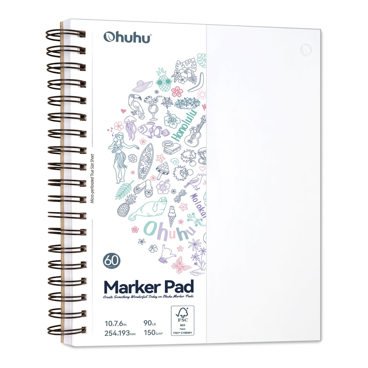 Ohuhu Marker Pad 5.5x8.5 Small 90LB 150GSM Bleedproof Double-Sided