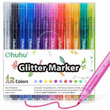 Ohuhu Glitter Metallic Marker Pens 12 Colours