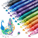 Ohuhu Glitter Metallic Marker Pens 12 Colours