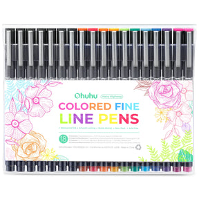 Ohuhu Hana Coloured Fineliner Drawing Pens 18 Pack - Glowish