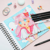 Ohuhu Hana Coloured Fineliner Drawing Pens, 18 Pack