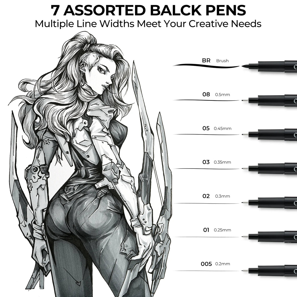 Ohuhu Hana Coloured Fineliner Drawing Pens, 18 Pack