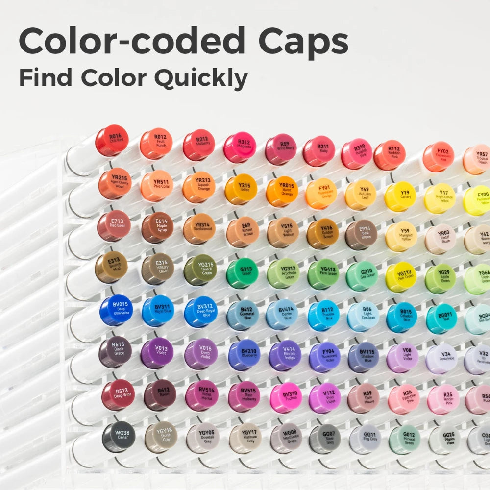 Ohuhu Honolulu 104 Colours Dual Tip Alcohol Art Markers - Glowish