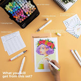 Ohuhu Honolulu 104 Colours Dual Tip Alcohol Art Markers - Glowish