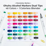 Ohuhu Honolulu 48 Classic Colours Dual Tip Alcohol Art Markers