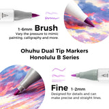 Ohuhu Honolulu B 104+1 Colourless Blender & Fine Marker Set