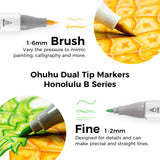 Ohuhu Honolulu B 120 Colours Brush & Fine Marker Set