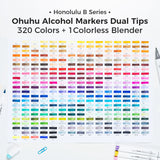 Ohuhu Honolulu B 320 Colours Dual Tip Alcohol Art Markers