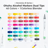 Ohuhu Honolulu B 48 Colours Dual Tip Alcohol Art Markers