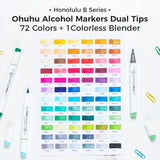 Ohuhu Honolulu B 72 Colours Brush & Fine Art Marker Set