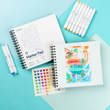 Ohuhu Spiral-Bound Bleedproof Marker Pad, 60 sheets, 225x210mm