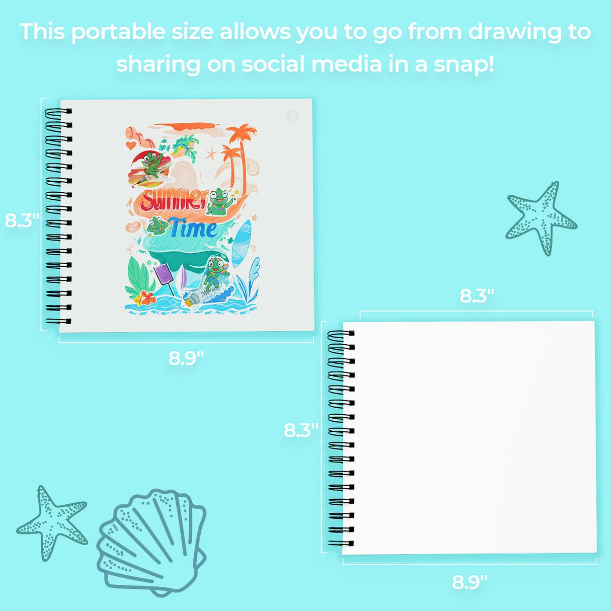 Ohuhu Spiral-Bound Bleedproof Marker Pad, 60 sheets, 225x210mm