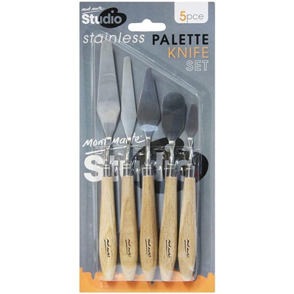 Studio Stainless Palette Knife Set 5pcs - Mont Marte - Glowish
