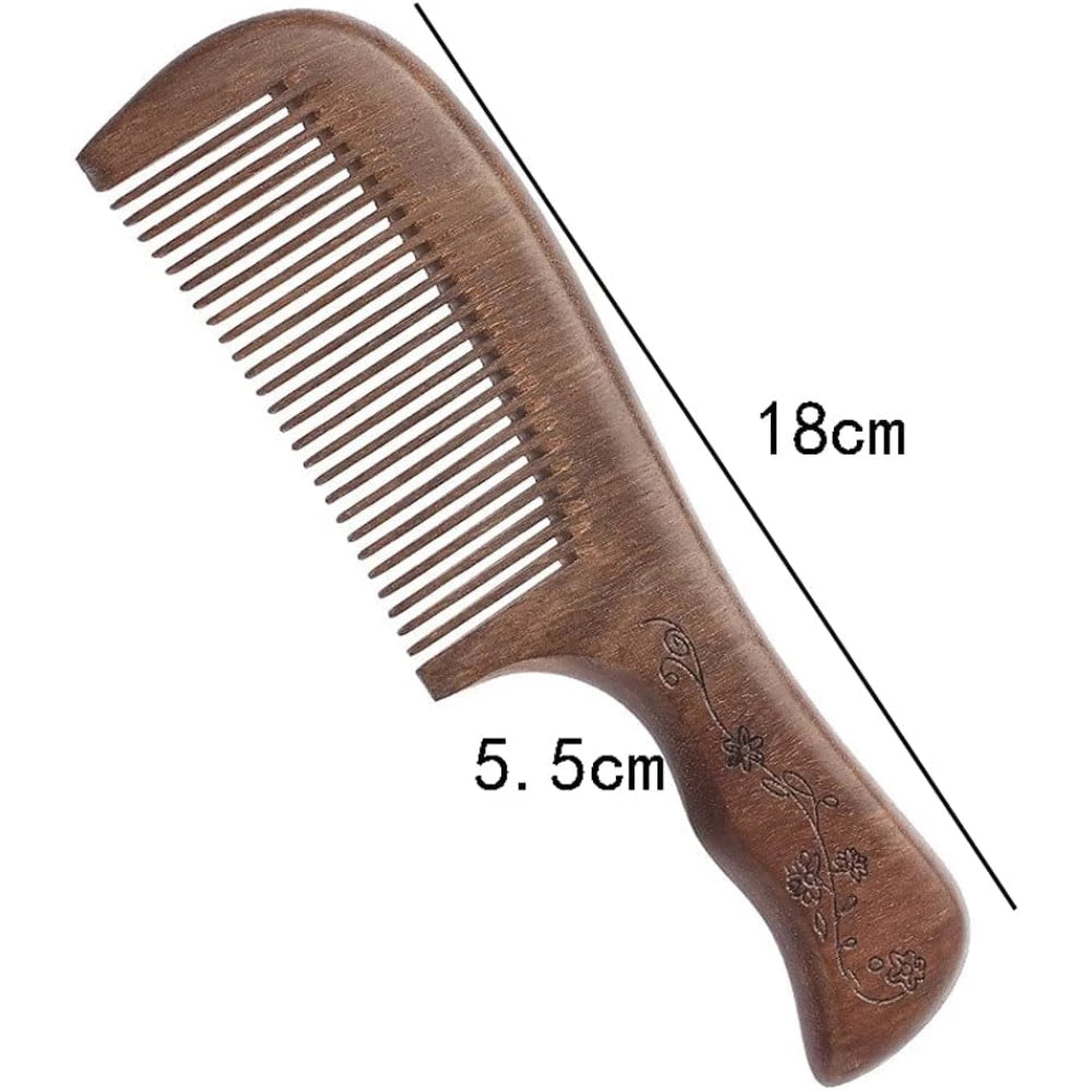 Stylish Wooden Hair Comb - 18cm Durable Handle Design - Glowish