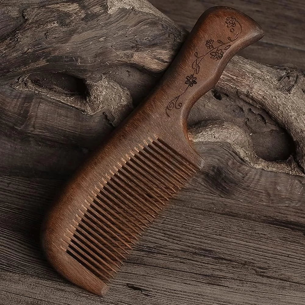 Stylish Wooden Hair Comb - 18cm Durable Handle Design - Glowish