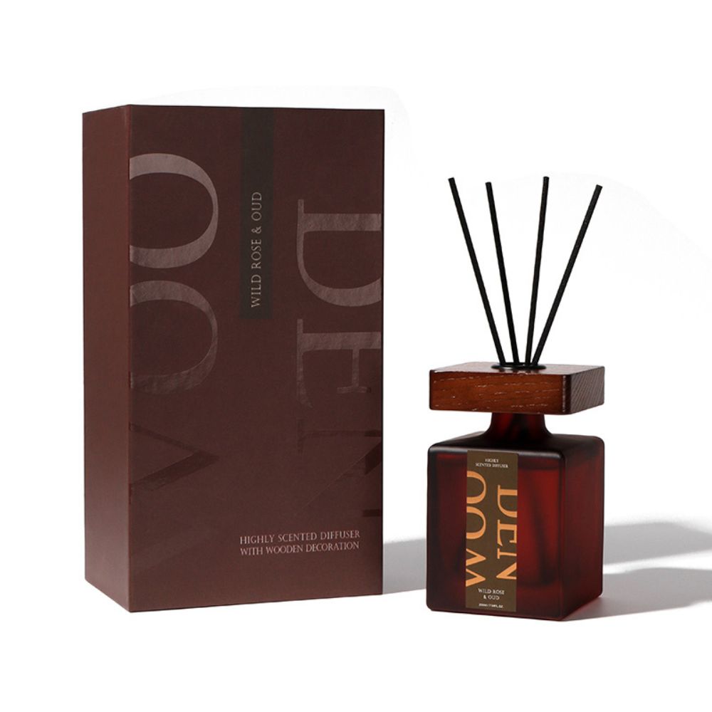 Wooden Lid Home Fragrance Reed Diffuser - 200ml - Glowish
