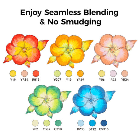 Ohuhu Honolulu Plus 36 alcohol markers blending example