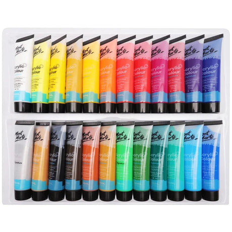 Acrylic Colour Paint Set 24pc x 36ml - Mont Marte - Glowish